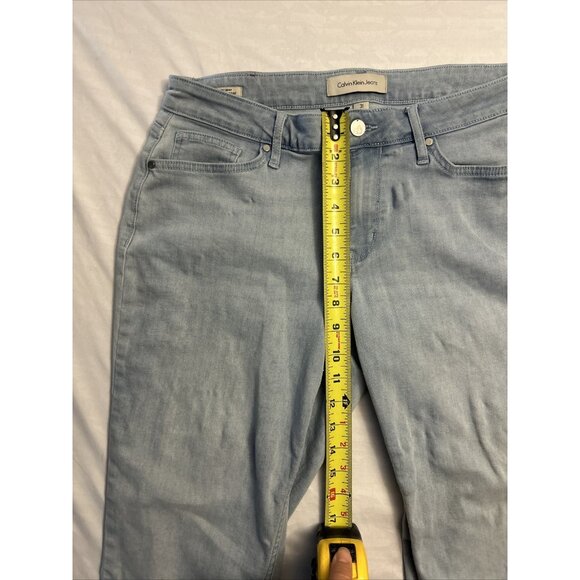Calvin Klein Ankle Skinny Jeans Women's Size 31 Mid Rise Blue Light Wash Stretch - Picture 5 of 8